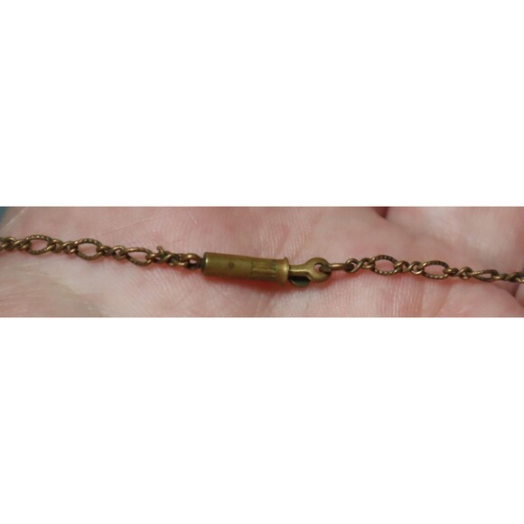 Pididdly Links Victorian Heart Necklace Copper Tone Glass Beads - Picture 5 of 5